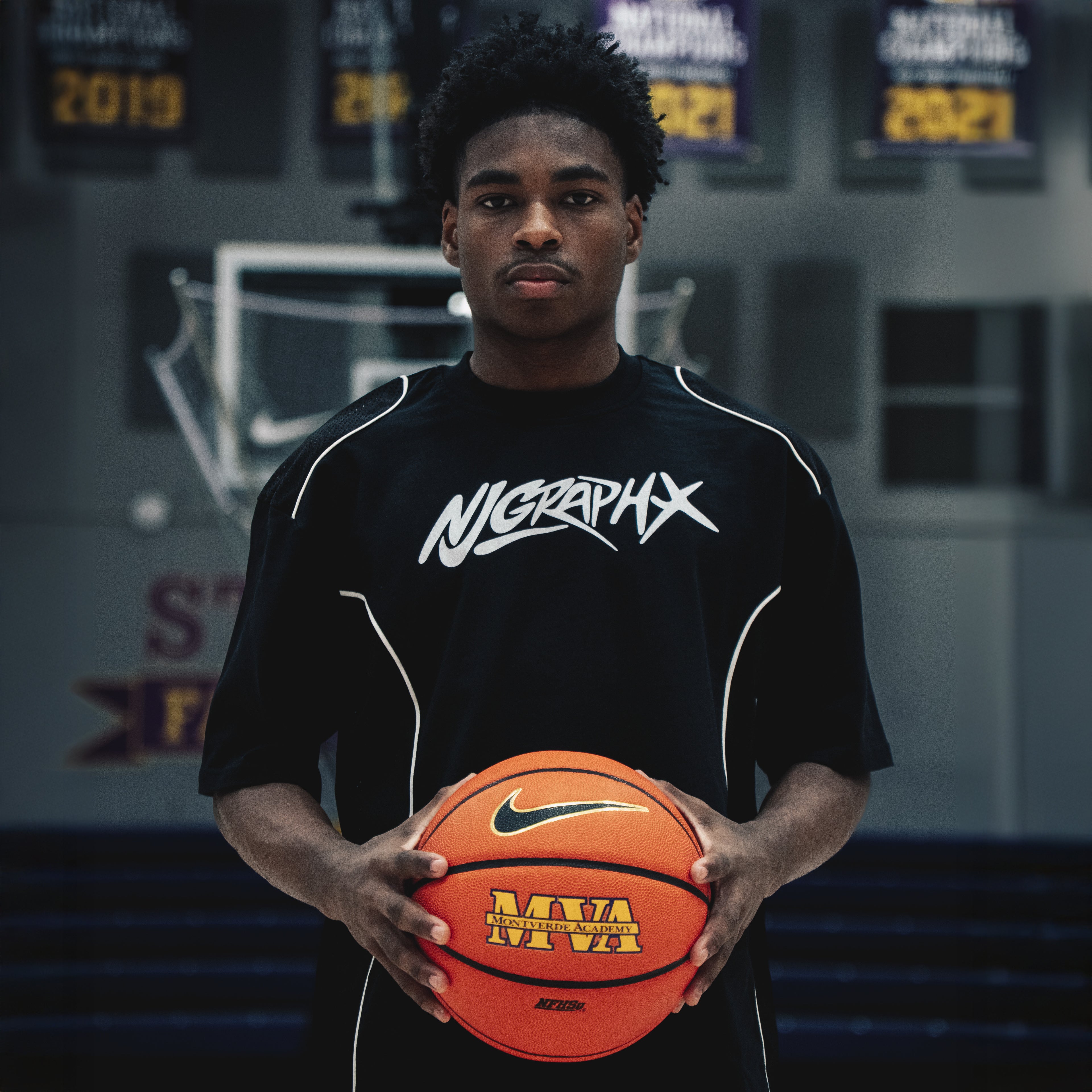 NJGRAPHX SCRIPT Piped Panel T-Shirt